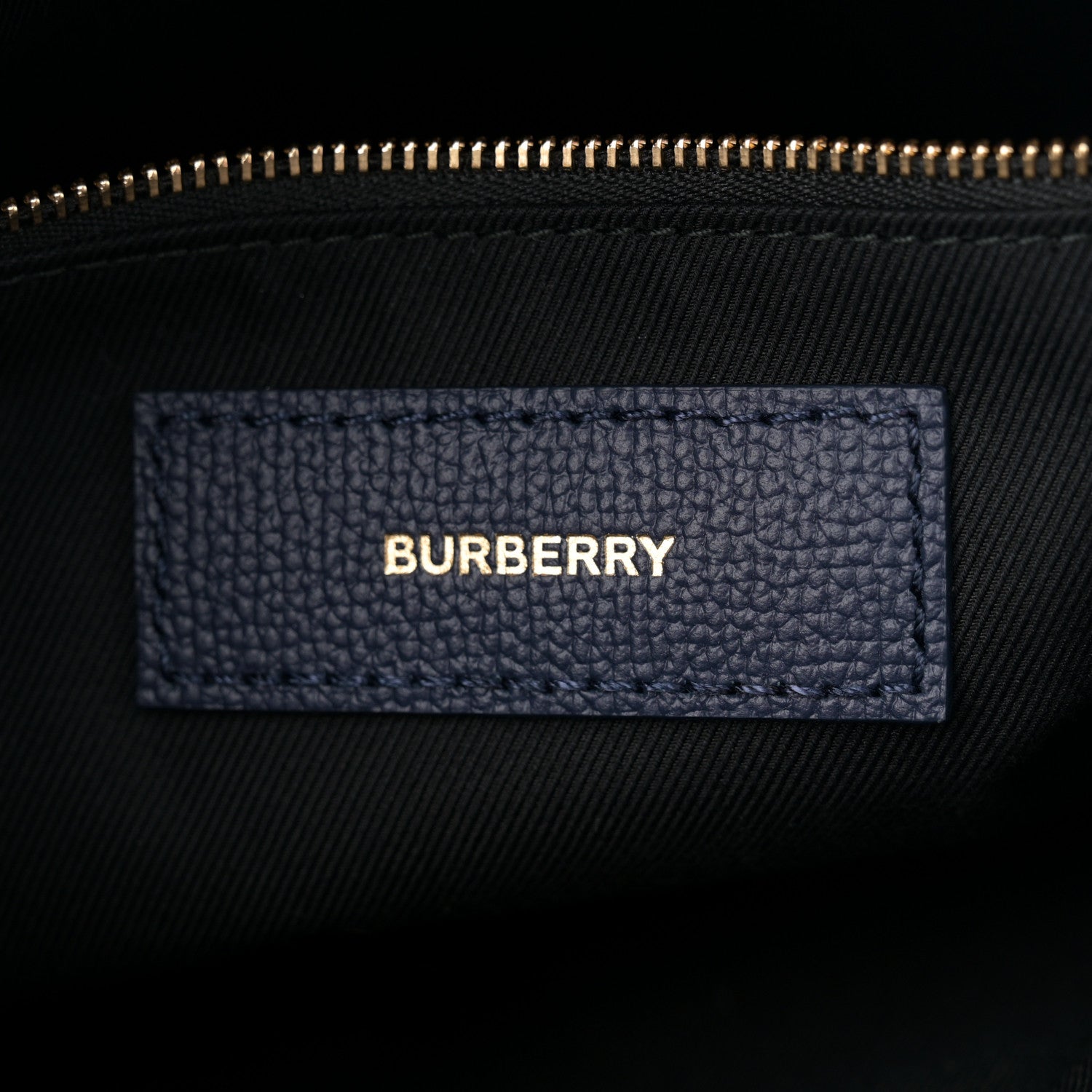 Burberry Grainy Calfskin House Check Medium Banner Tote Regency Blue 7 of 12