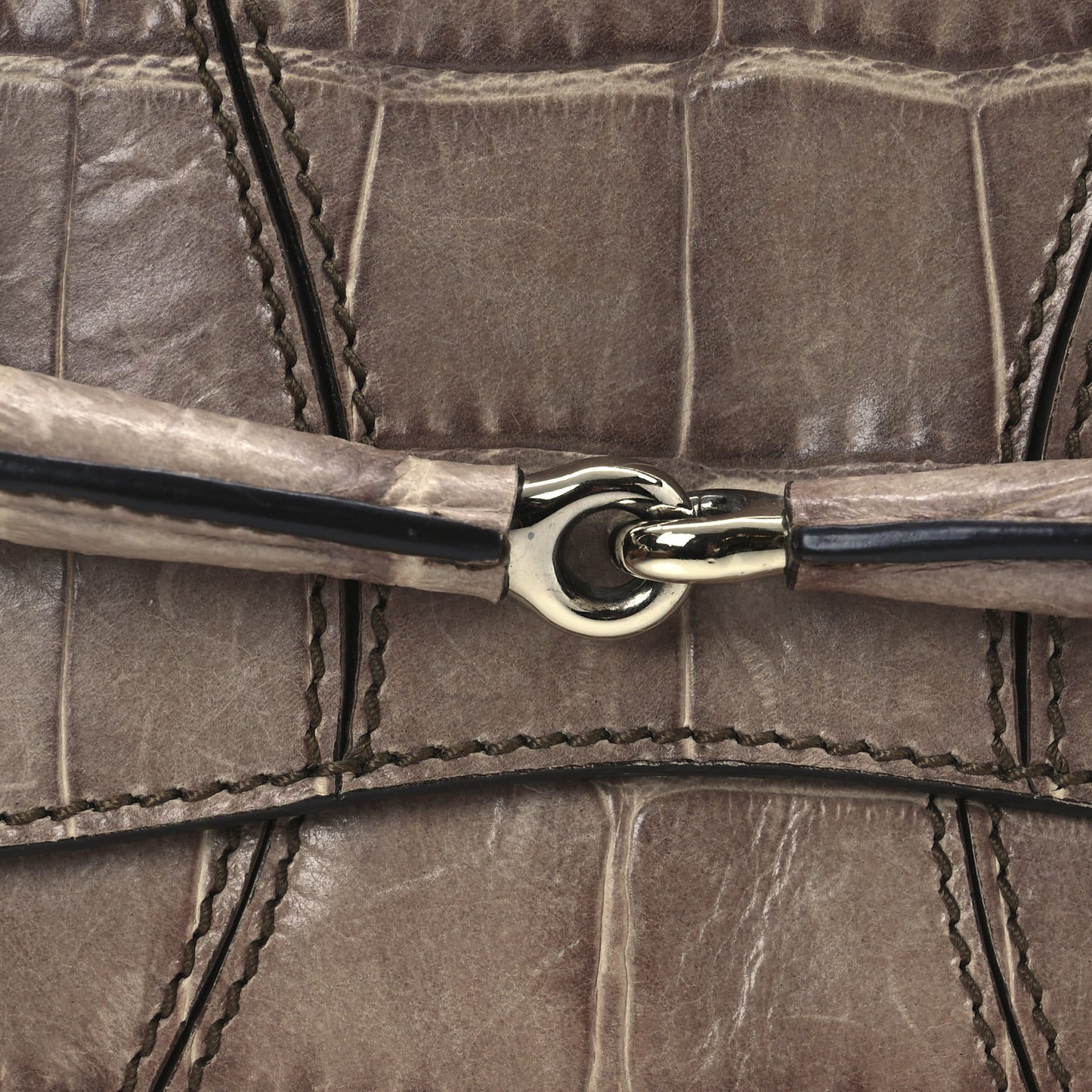 Crocodile Horsebit 1921 Clutch Light Brown