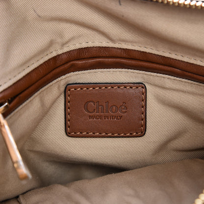 Chloe Suede Calfskin Braided Medium Marcie Satchel Caramel 7 of 12