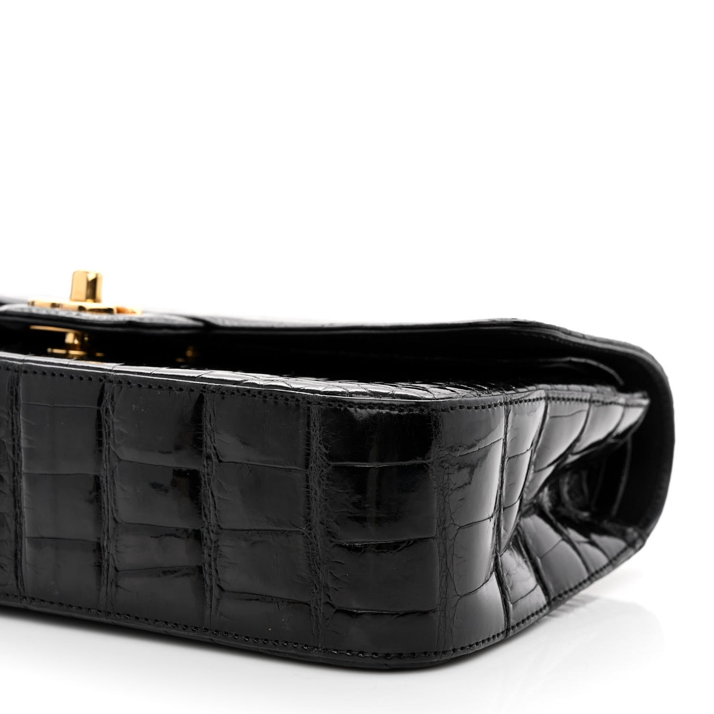 Alligator Medium Double Flap Black