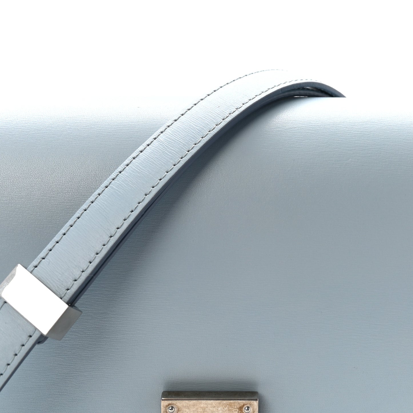 Box Calfskin Medium Classic Box Flap Bag Pale Blue