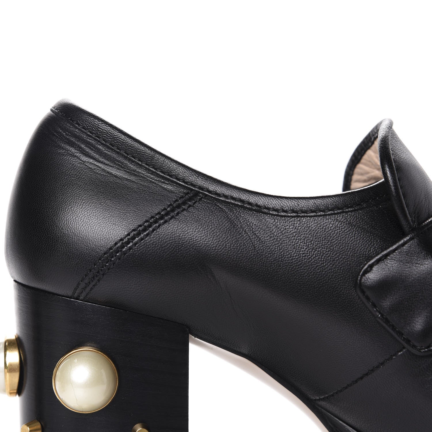 Gucci Malaga Kid Pearl Studded Vegas Platform Loafers 36.5 Black 12 of 16