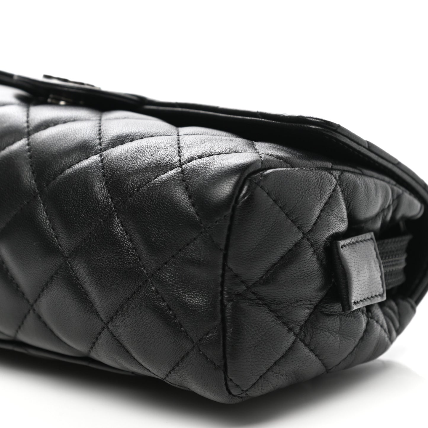 Lambskin Quilted Flap Cosmetic Case Black
