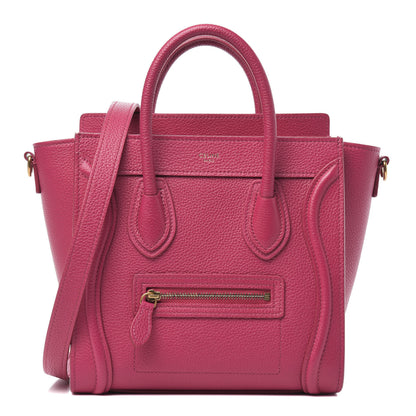 Celine Drummed Calfskin Nano Luggage Fuchsia 1 of 11