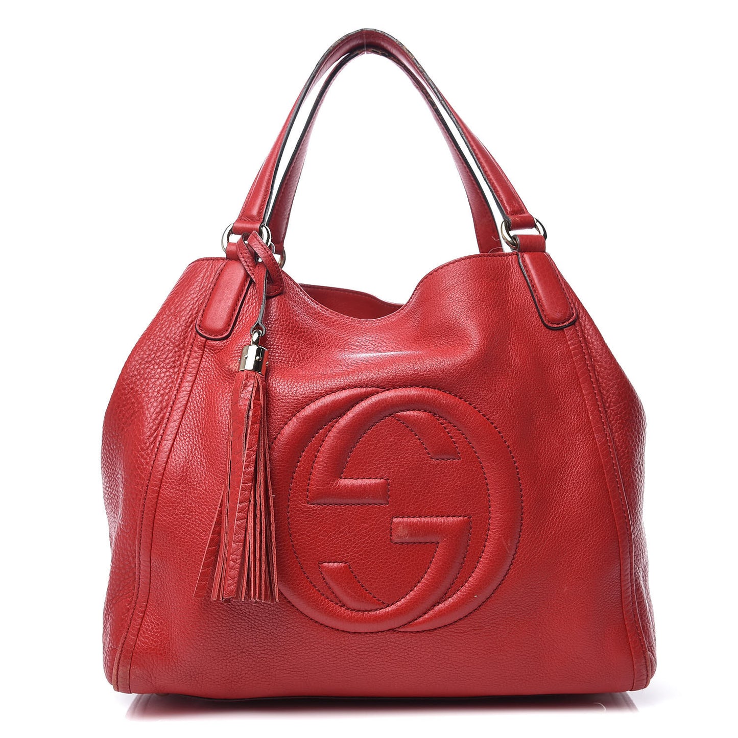 Pebbled Calfskin Medium Soho Shoulder Bag Tabasco Red