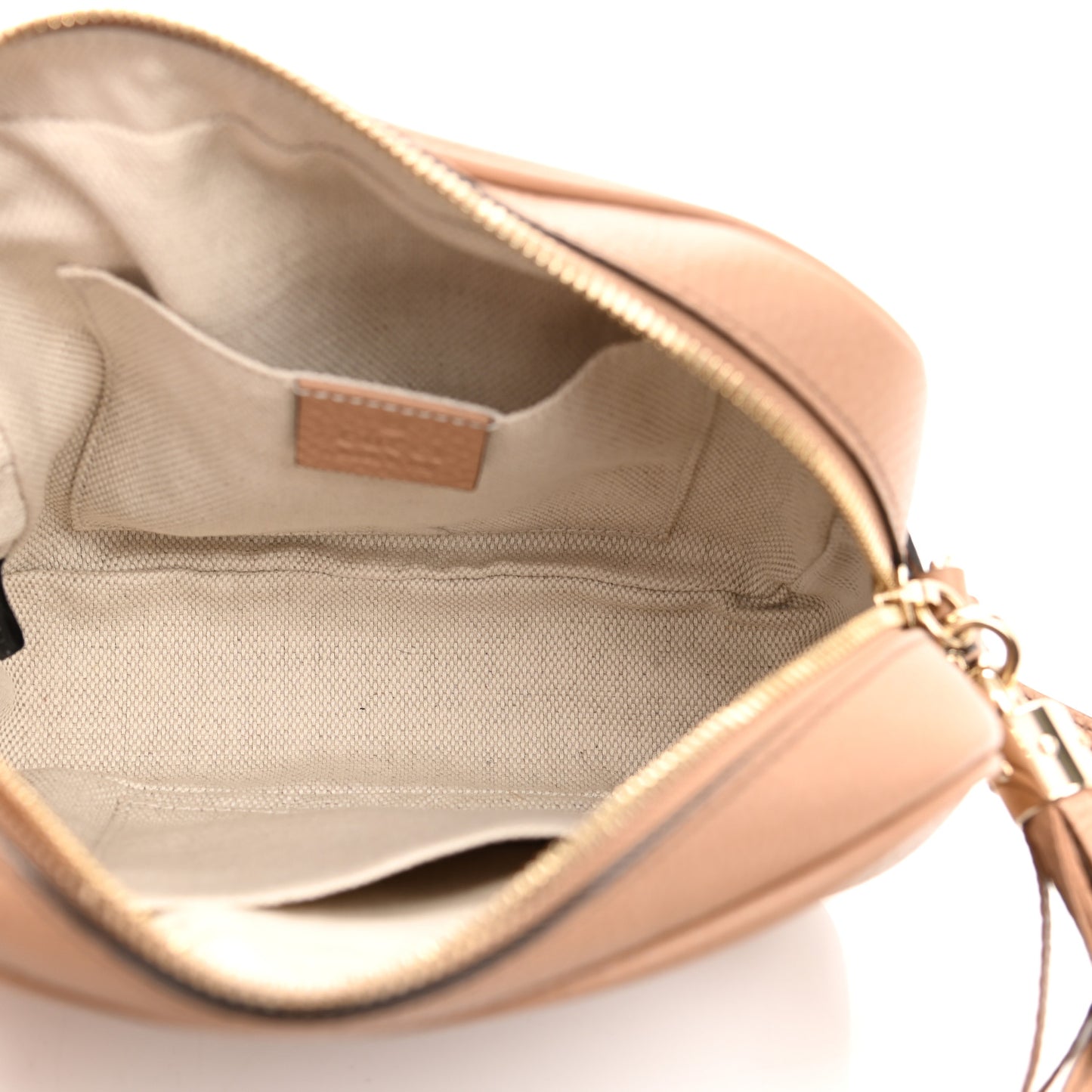 Pebbled Calfskin Small Soho Disco Bag Rose Beige