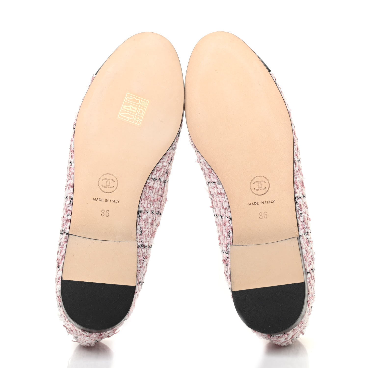 Chanel Tweed Grosgrain Cap Toe Ballerina Flats 36 Pink Black 5 of 8
