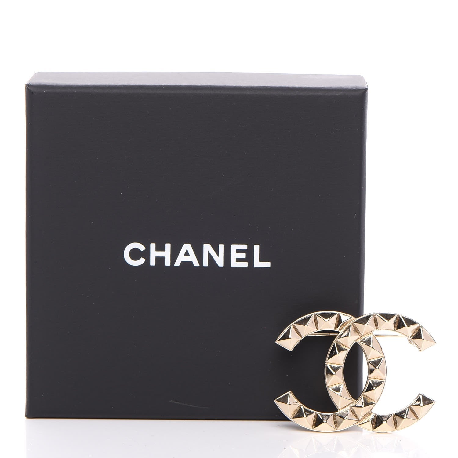 Chanel Studded CC Pin Brooch Gold 5 of 5