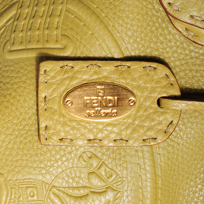 Fendi Calfskin Romano Selleria Large Villa Borghese Tote Muschio 9 of 12