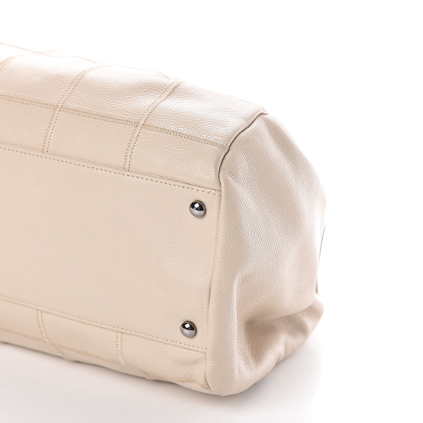 Caviar Square Stitched Large Tote Beige