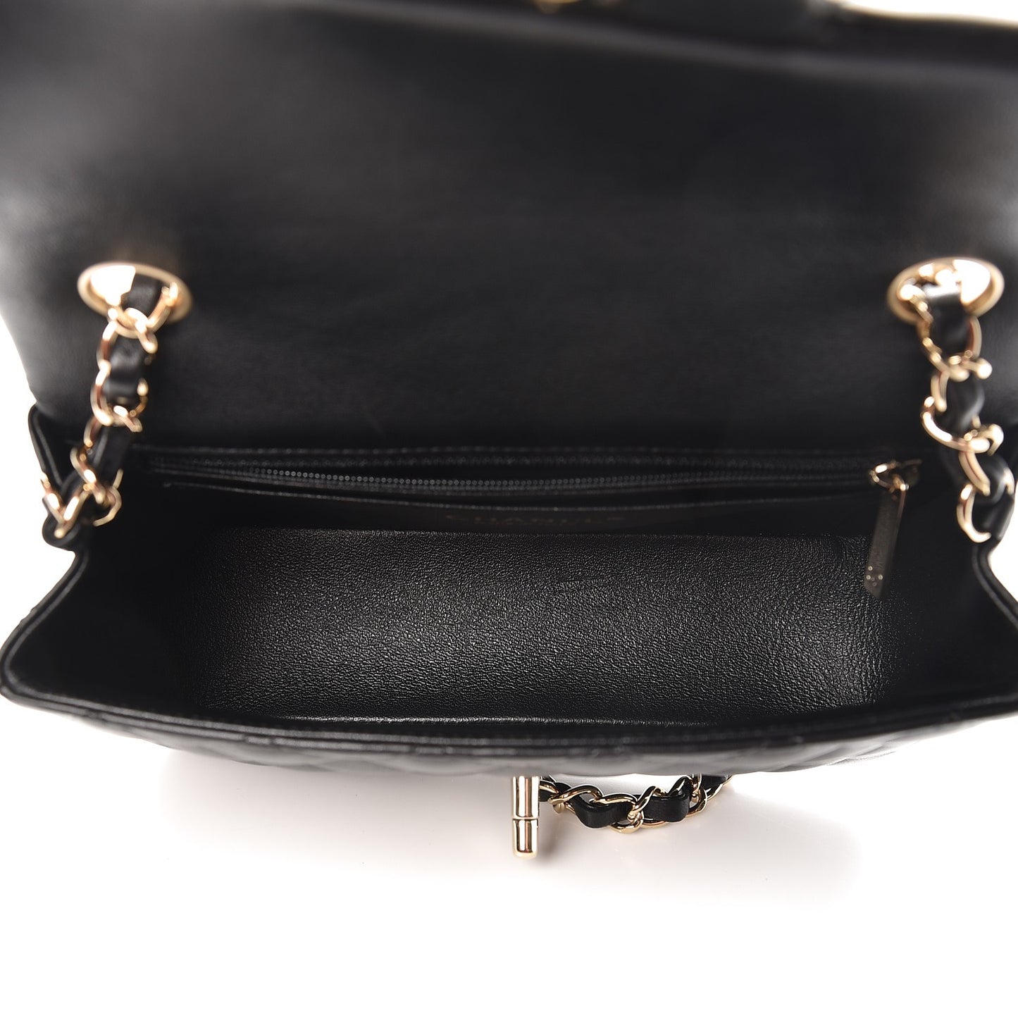 Lambskin Quilted Mini Rectangular Flap Black