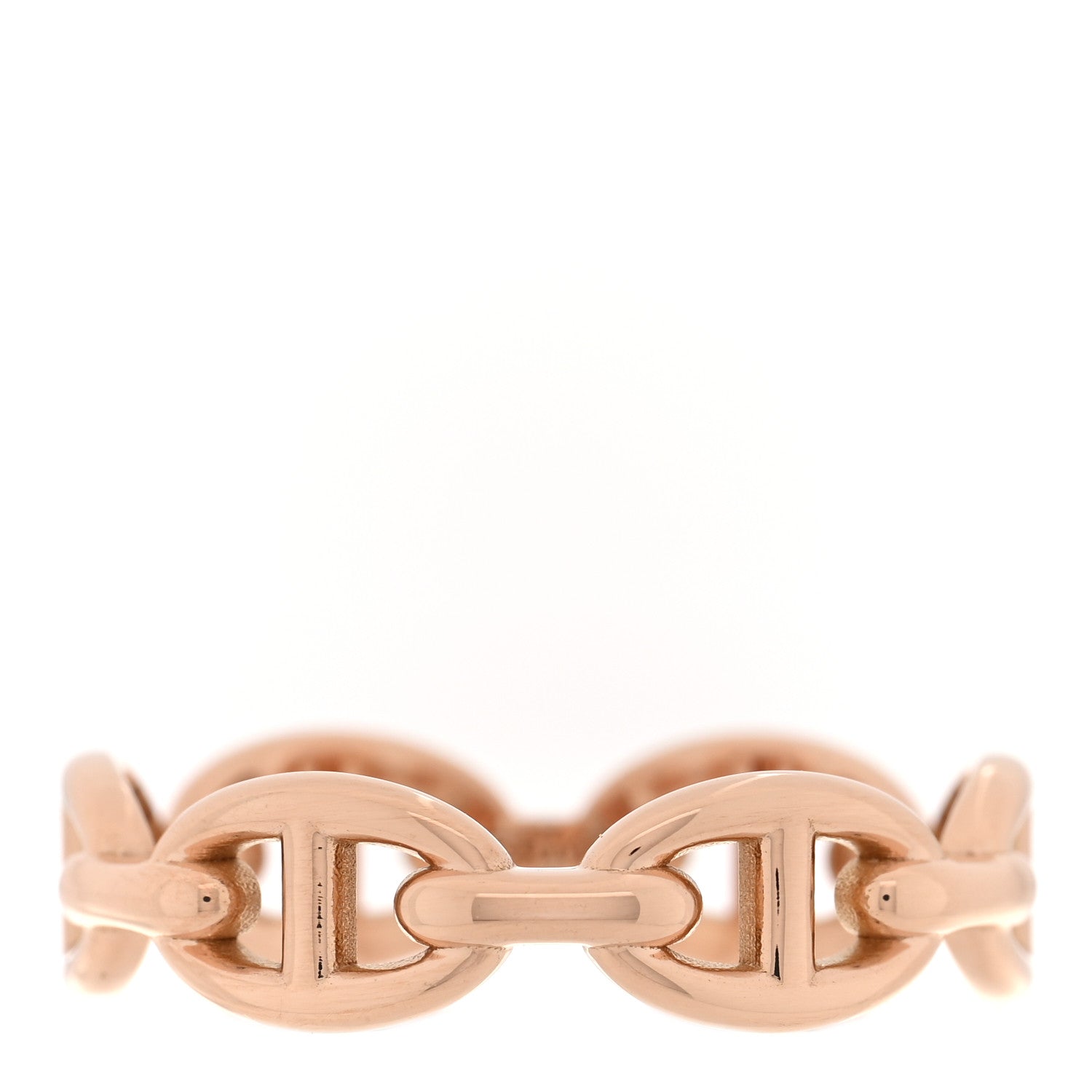 Hermes 18K Rose Gold PM Chaine d'Ancre Enchainee Ring 59 8.75 1 of 6