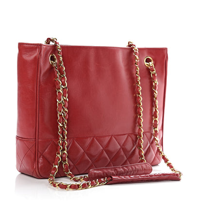 Chanel Lambskin Quilted Tote Red 3 of 13