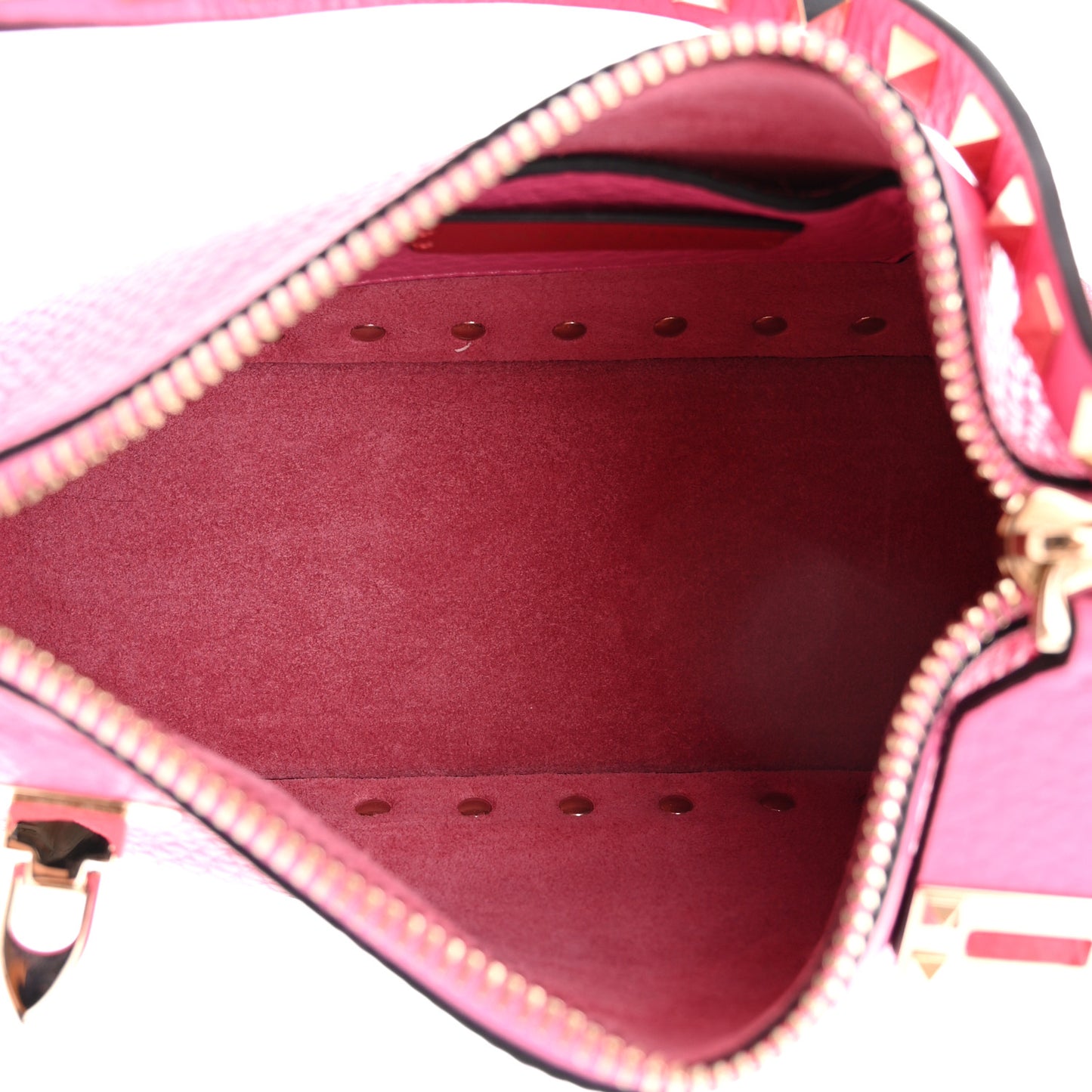 Pebbled Calfskin Small Rockstud Flip Lock Shoulder Bag Dawn Pink