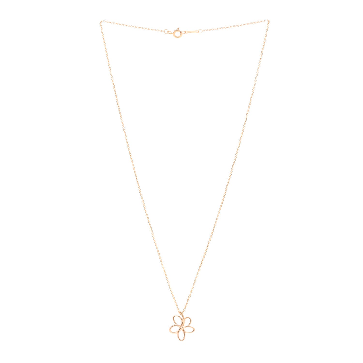 Tiffany 18K Rose Gold Paloma Picasso Villa Flower Pendant Necklace 3 of 5