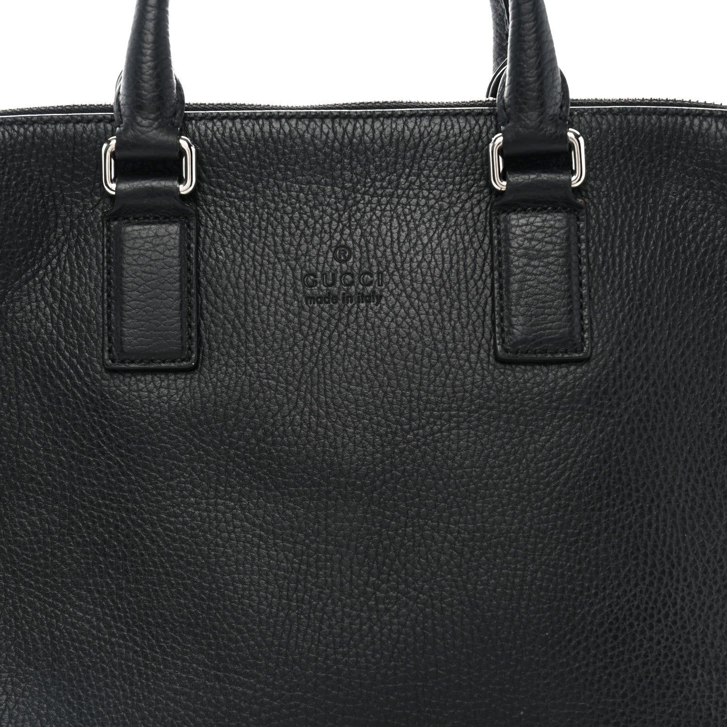 Gucci Pebbled Calfskin Briefcase Black 8 of 13