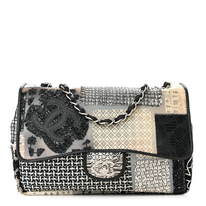 Chanel PVC Tweed Patchwork Jumbo Single Flap Black 1 of 14
