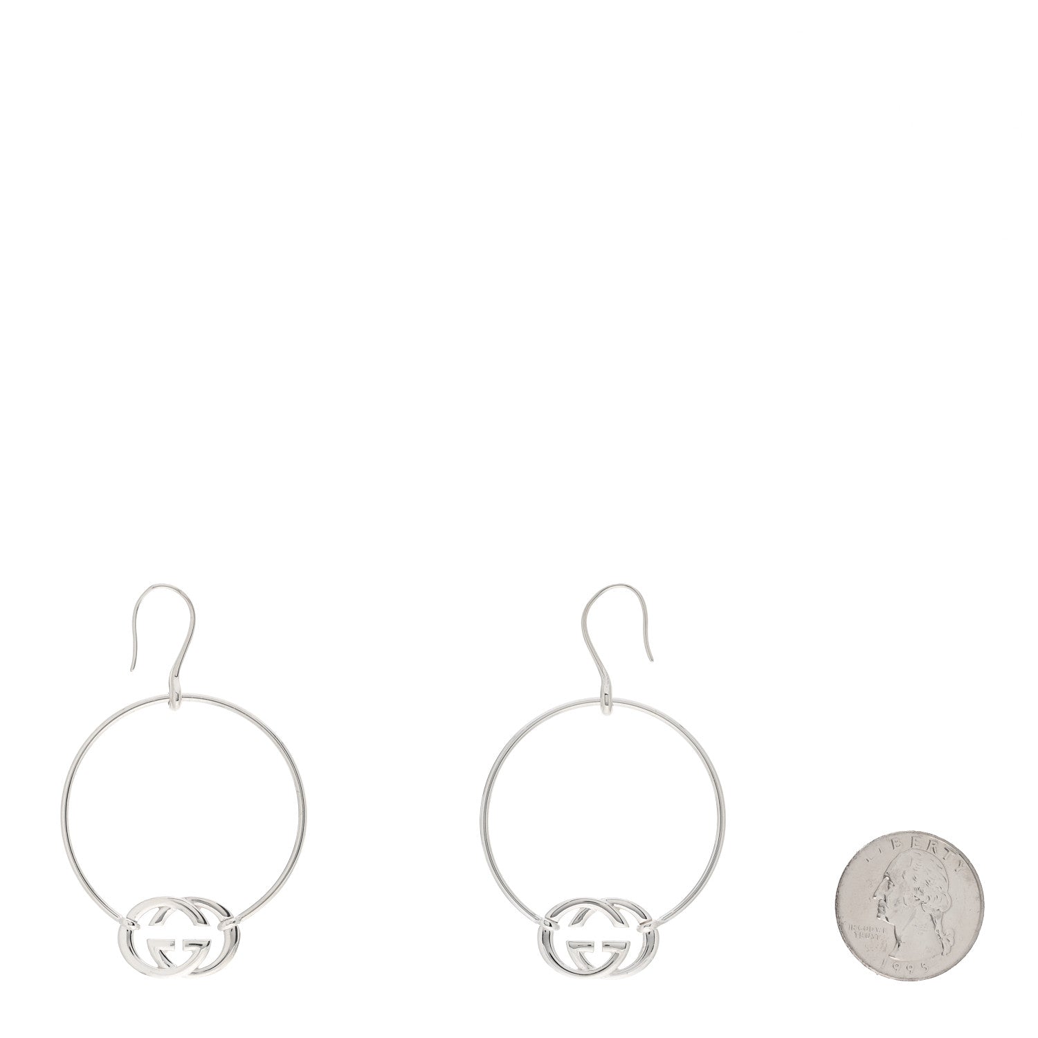 Gucci Sterling Silver Britt Hoop Earrings 2 of 3