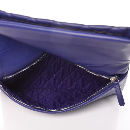 Chanel Lambskin Quilted CC Beauty Clutch Blue 5 of 13