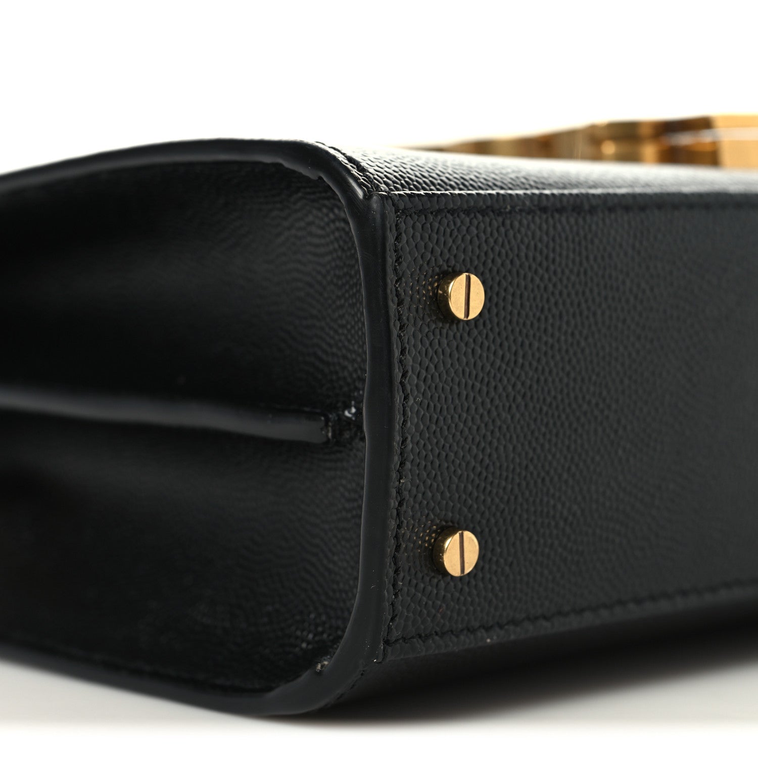 Saint Laurent Grain de Poudre Mini Classic Monogram Cassandra Top Handle Black 8 of 9