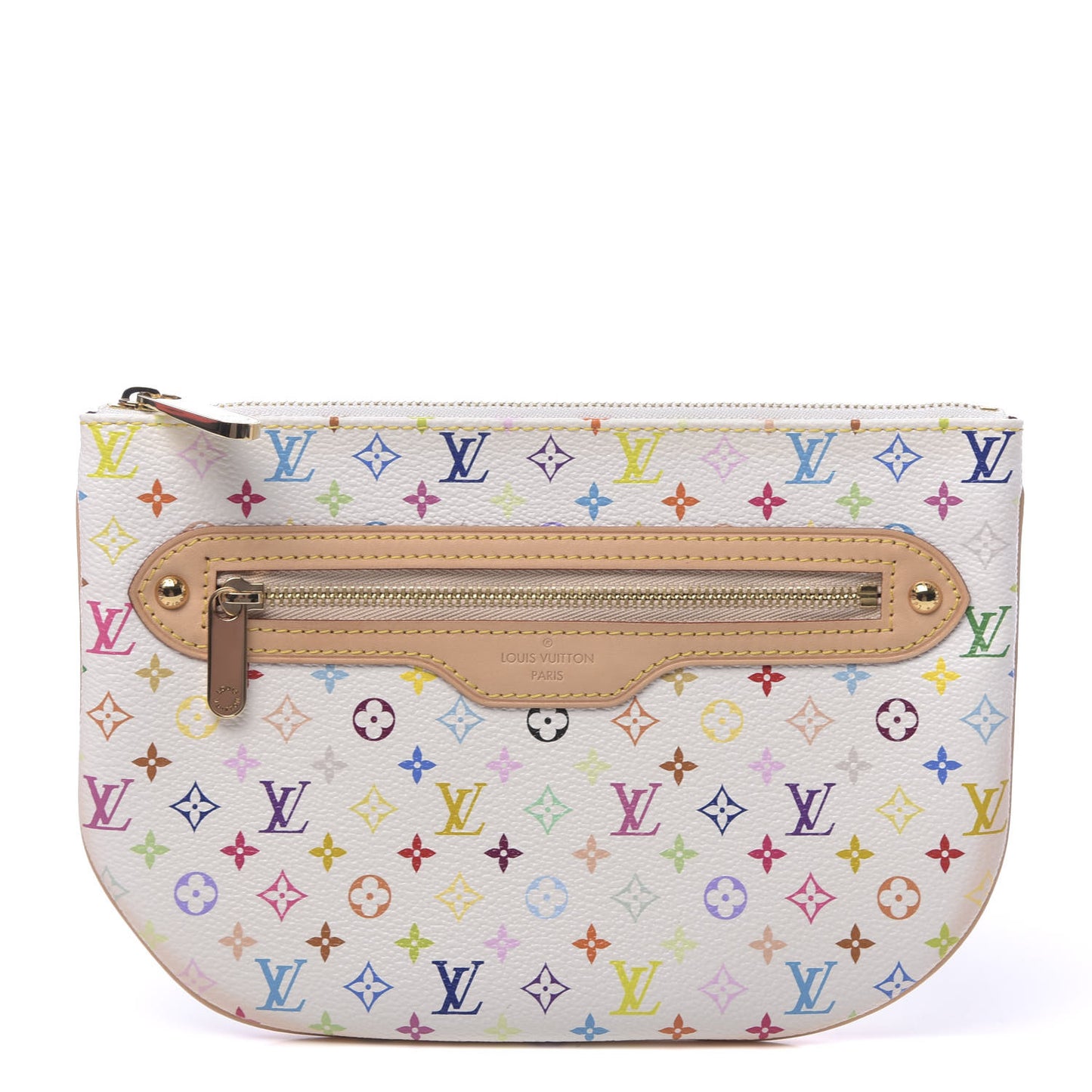 Monogram Multicolor Pochette Plate GM White
