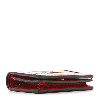 Gucci GG Supreme Monogram Flora Web Ophidia Card Case Red 4 of 11