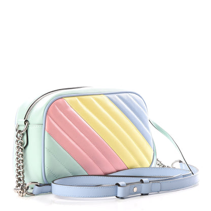 Gucci Calfskin Matelasse Diagonal Small GG Marmont Chain Shoulder Bag Multicolor Pastel 2 of 10