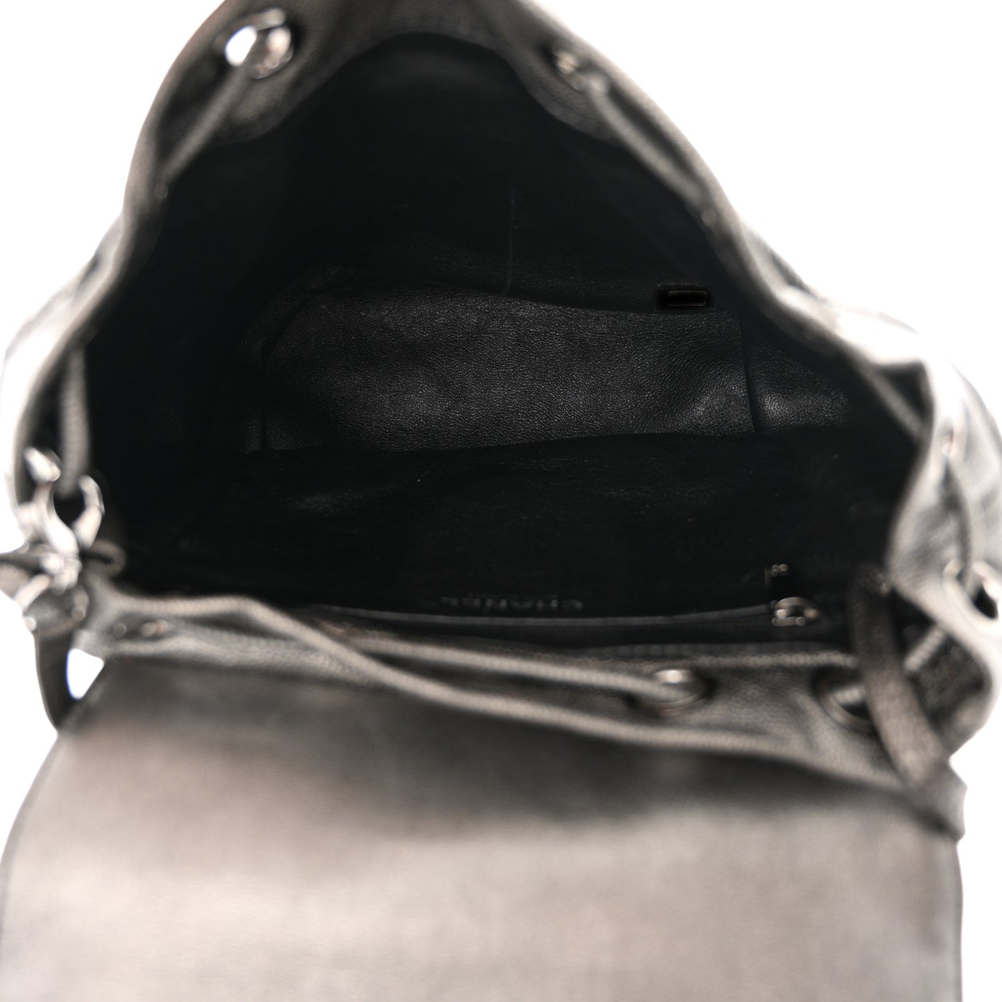 Metallic Caviar Quilted Filigree Backpack Dark Silver
