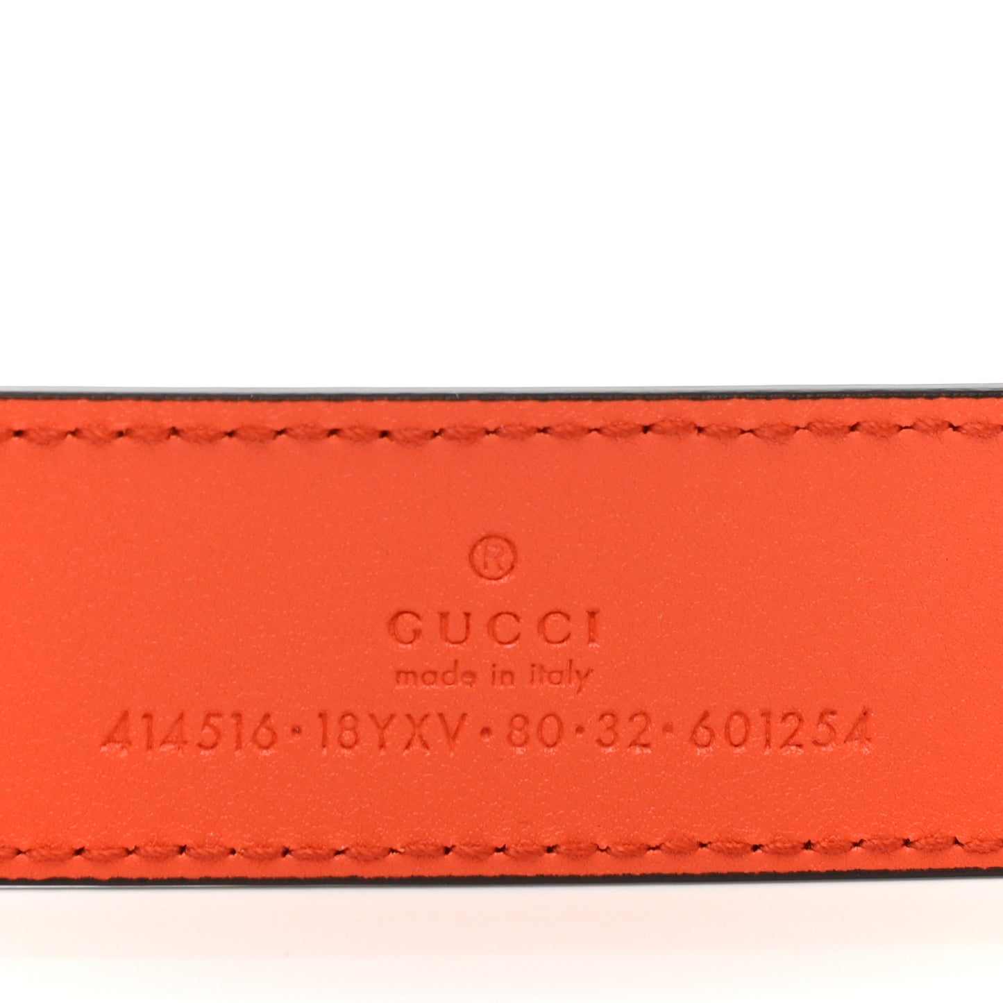 Azalea Calfskin Enamel Monochrome Double G 30mm Belt 85 34 Deep Orange