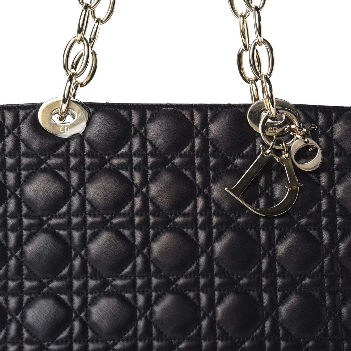 Lambskin Cannage Large Dior Soft Shopping Tote Black