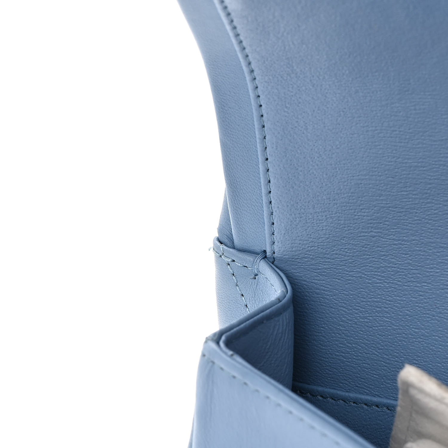 Chanel Lambskin Quilted Medium Double Flap Light Blue 12 of 14