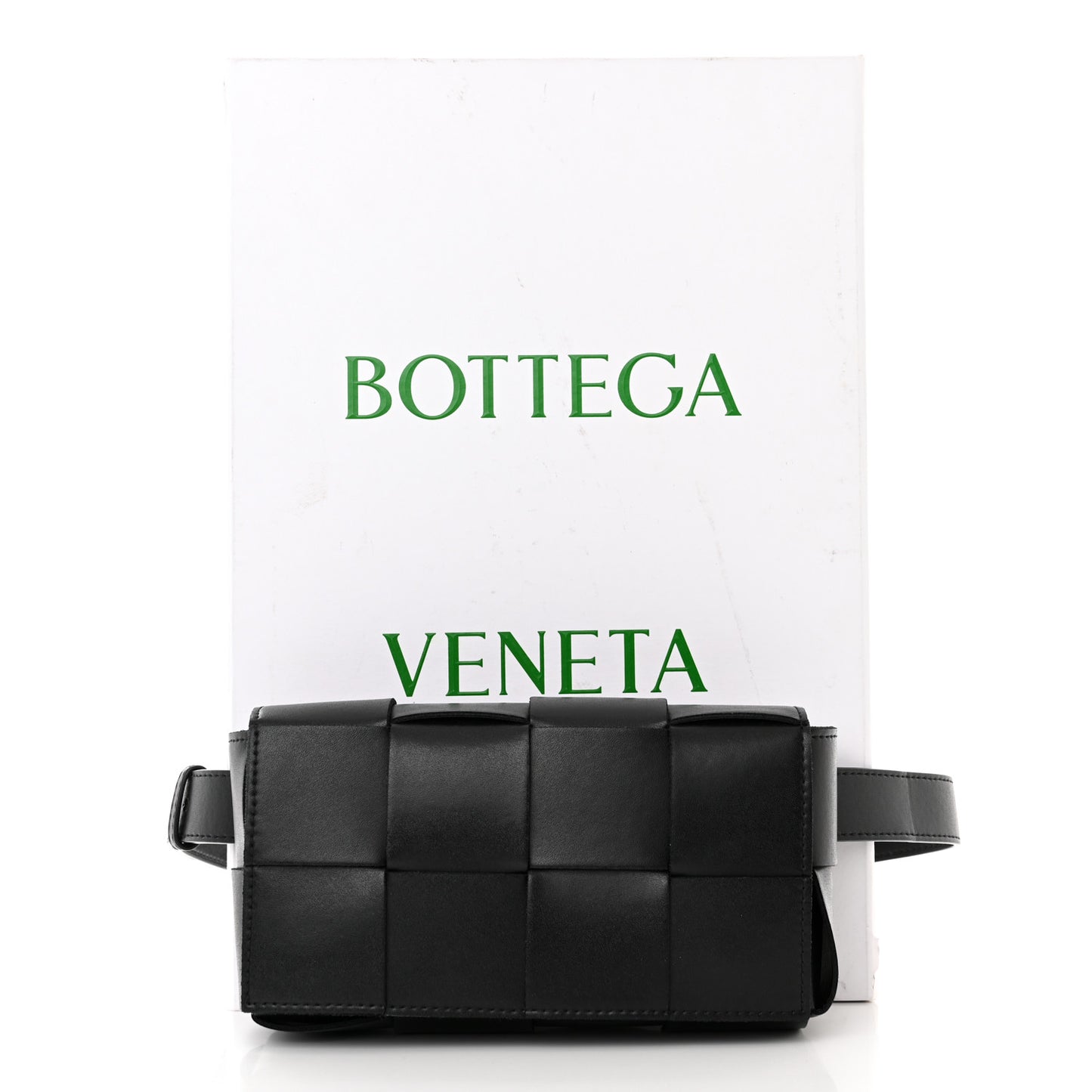 Nappa Maxi Intreccio The Belt Cassette Bag Black