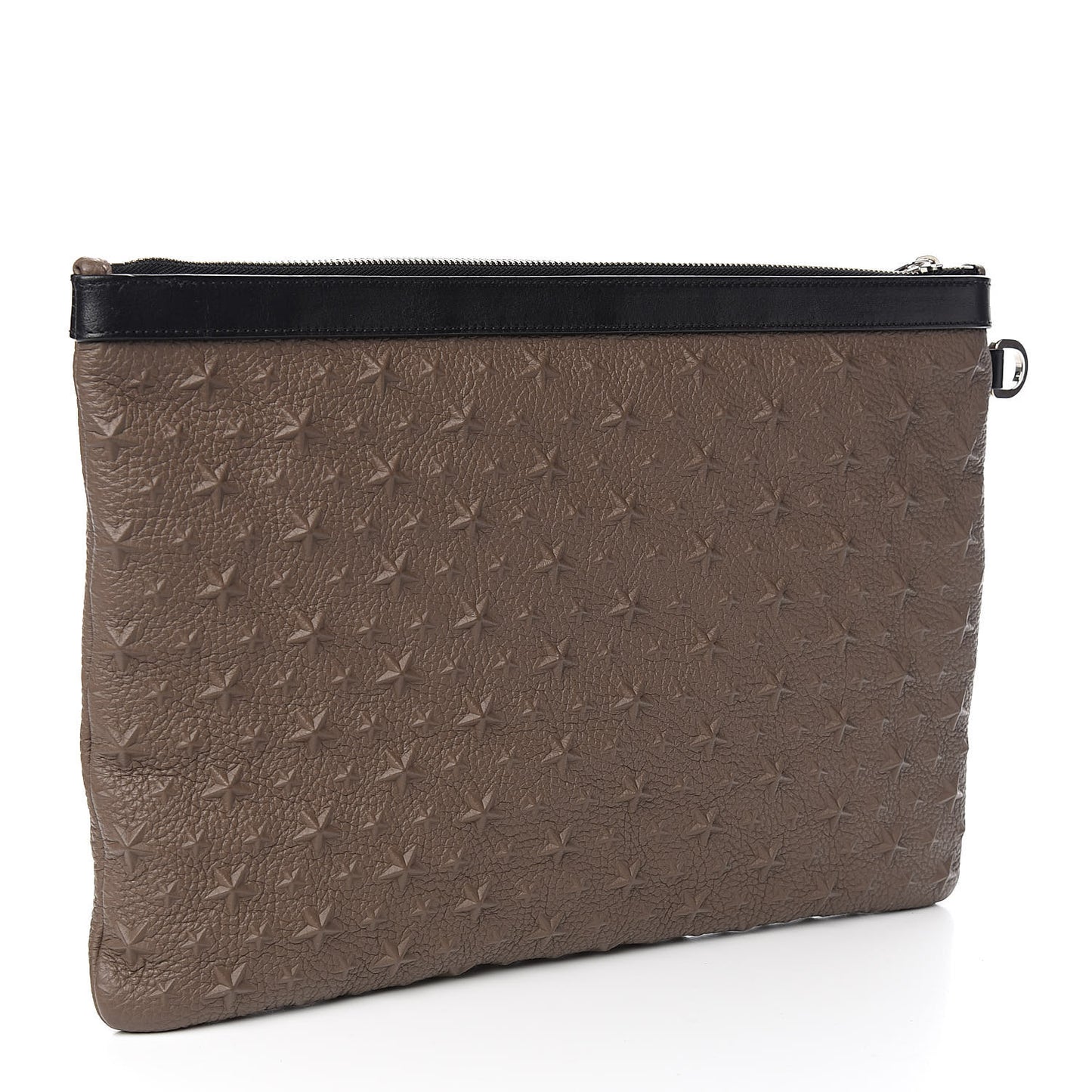 Grained Calfskin Star Embossed Derek Document Holder Taupe