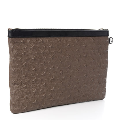 Jimmy Choo Grained Calfskin Star Embossed Derek Document Holder Taupe 3 of 6