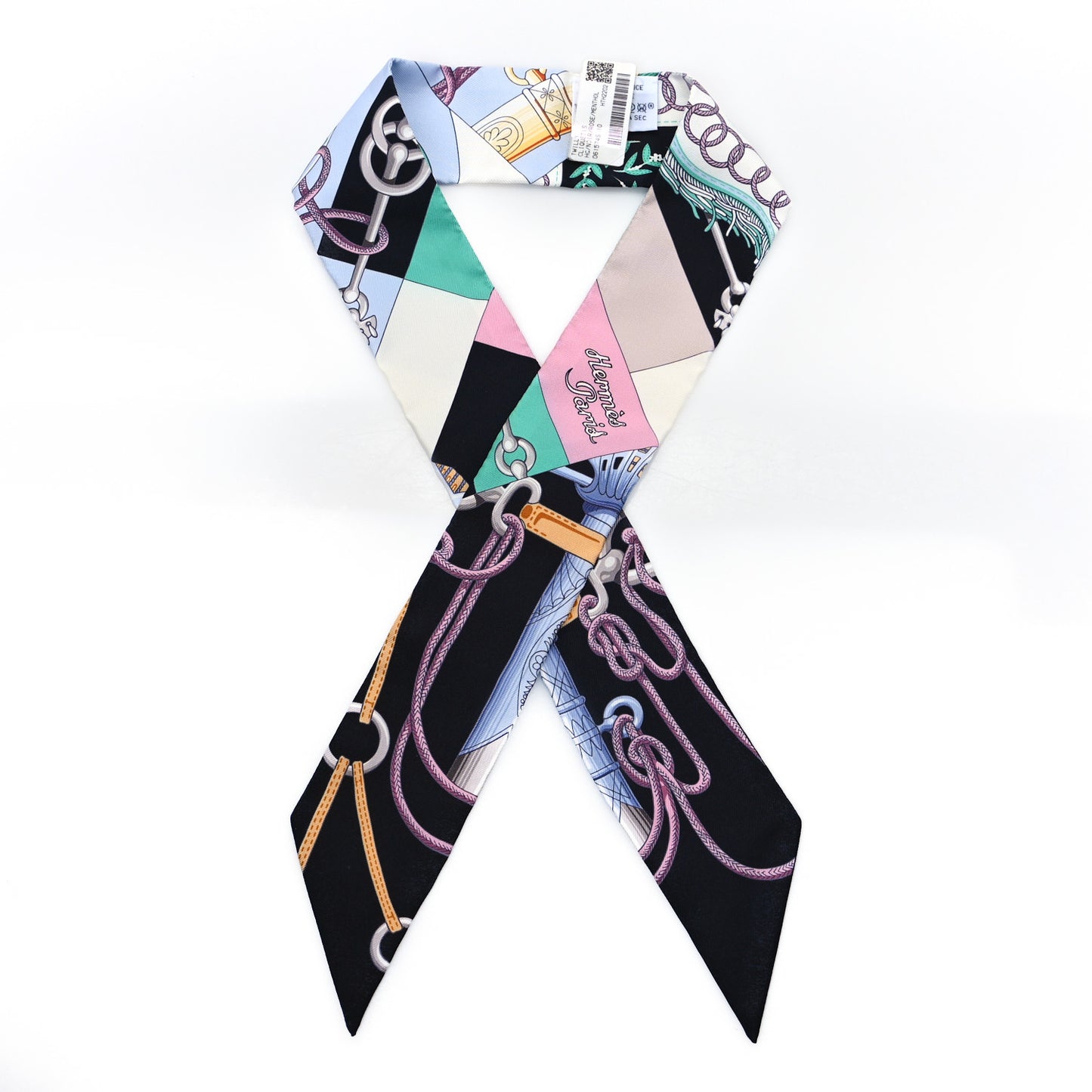 Silk Cliquetis Twilly Black Rose Menthol