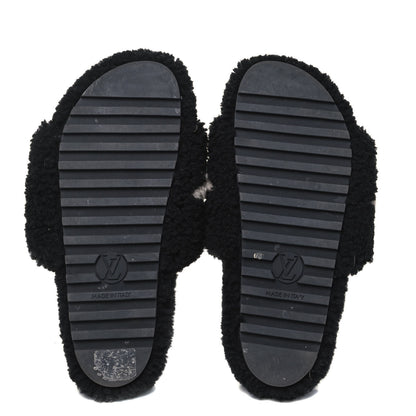 Louis Vuitton Shearling Paseo Flat Comfort Mule 37 Black 5 of 8