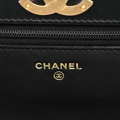 Chanel Caviar Quilted Camellia Wallet On Chain WOC Black 6 of 11