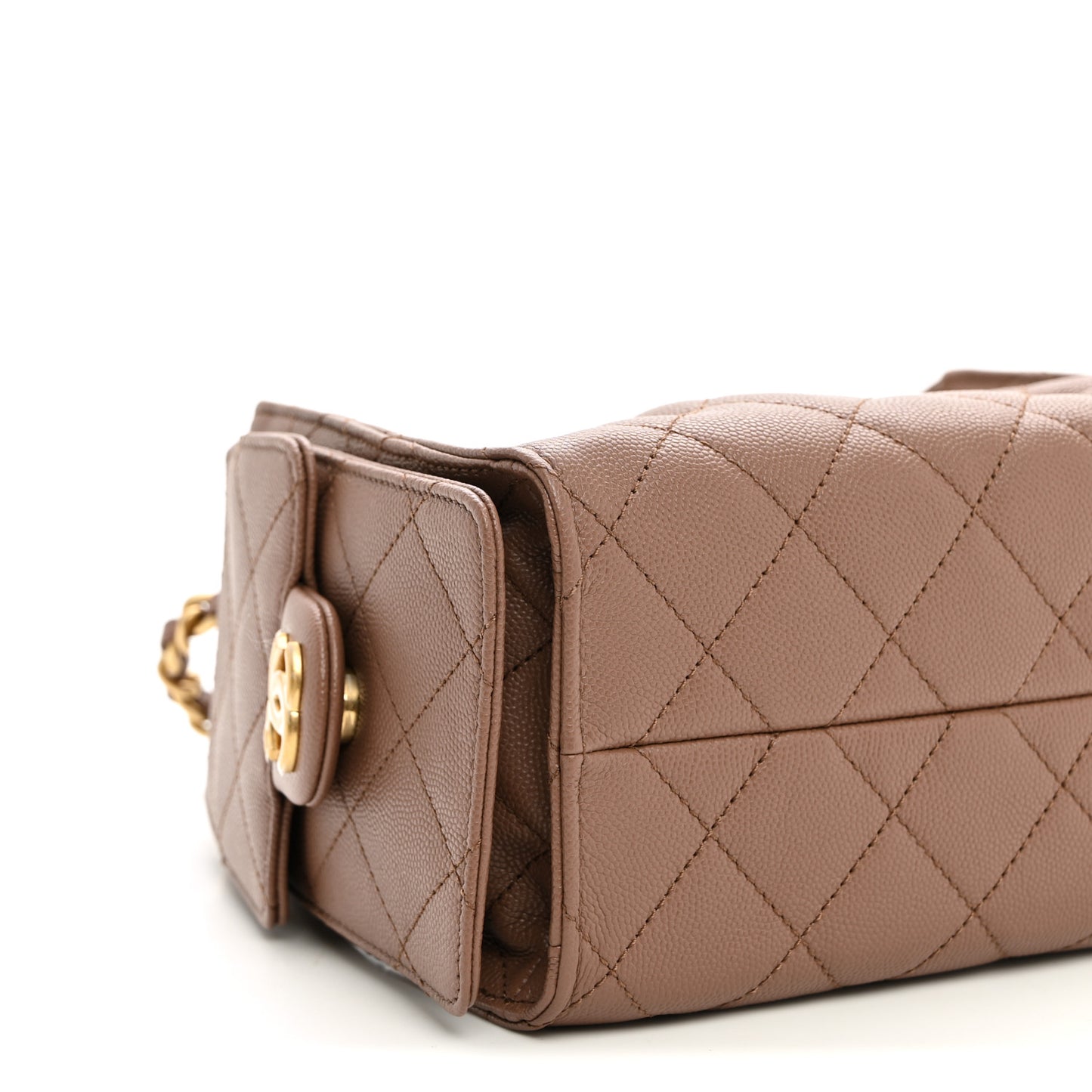 Caviar Quilted Mini Chanel 25 Handbag Brown