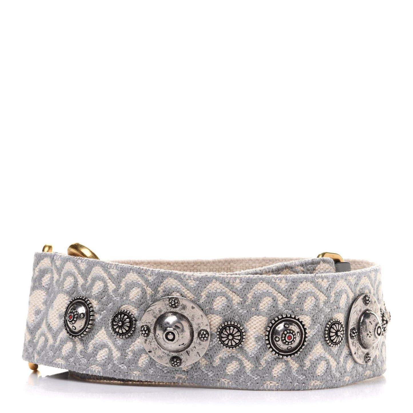 Oblique Studded Shoulder Strap Gris Multicolor