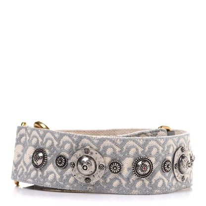 Christian Dior Oblique Studded Shoulder Strap Gris Multicolor 2 of 6
