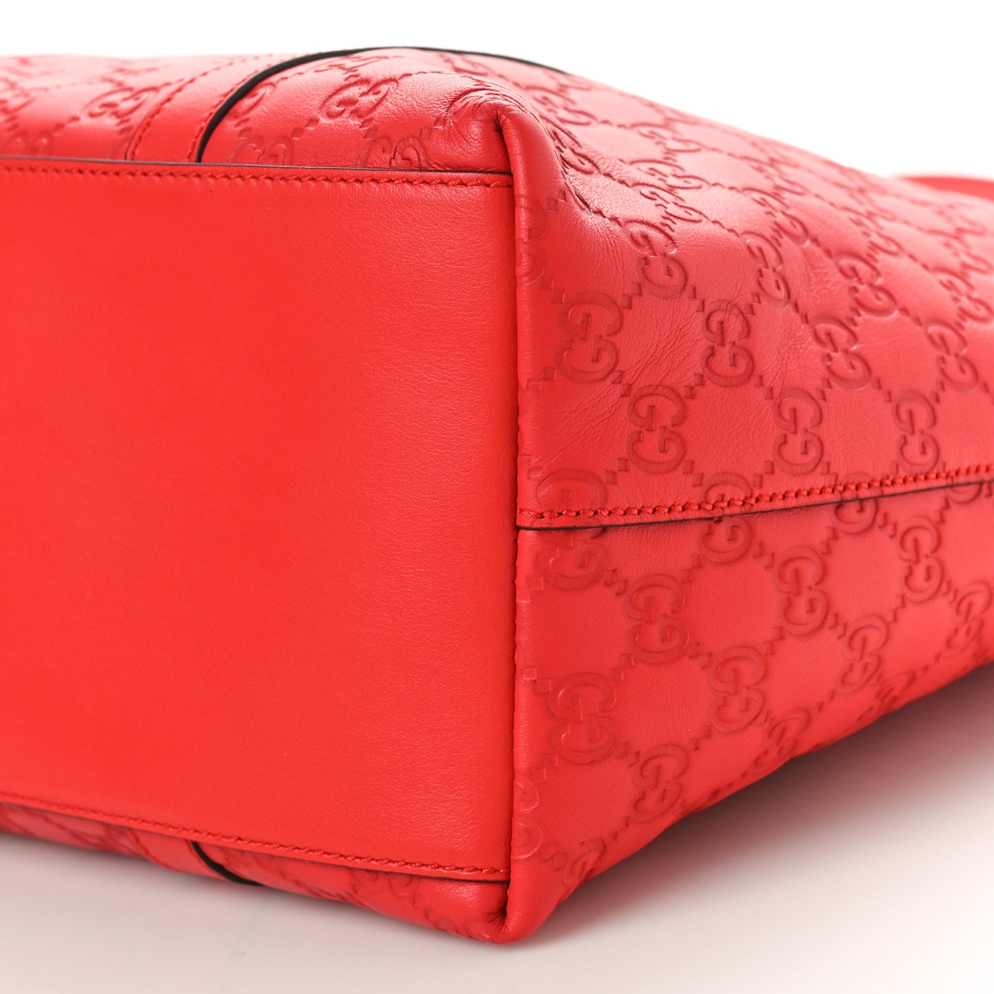 Guccissima Large GG Charm Convertible Dome Satchel Red