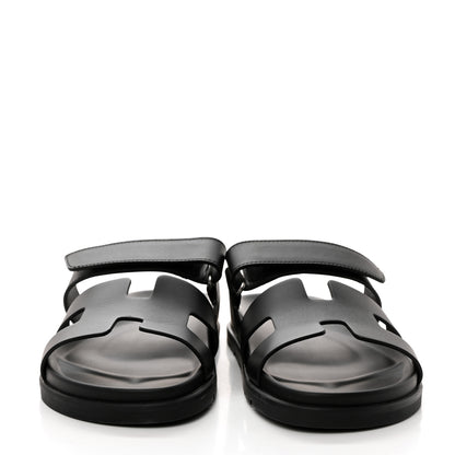 Hermes Calfskin Womens Chypre Sandals 41 Black 2 of 9