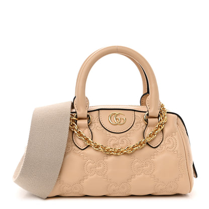 Gucci Calfskin GG Matelasse Mini Bowler Bag Naturale 1 of 9