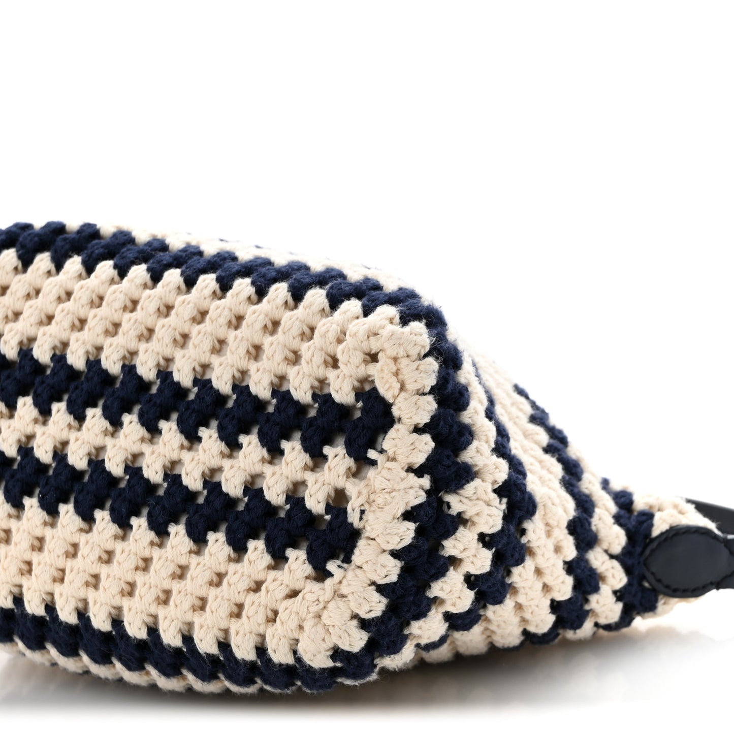 Fabric Crochet Pouch Blue White
