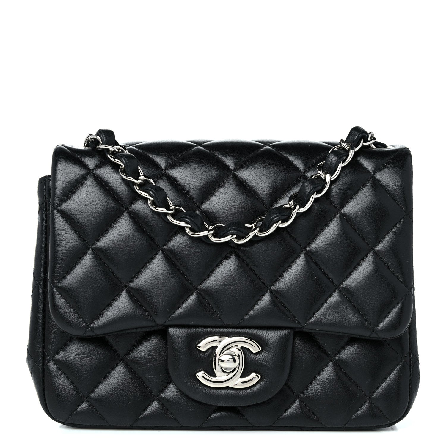 Chanel Lambskin Quilted Mini Square Flap Black 1 of 10