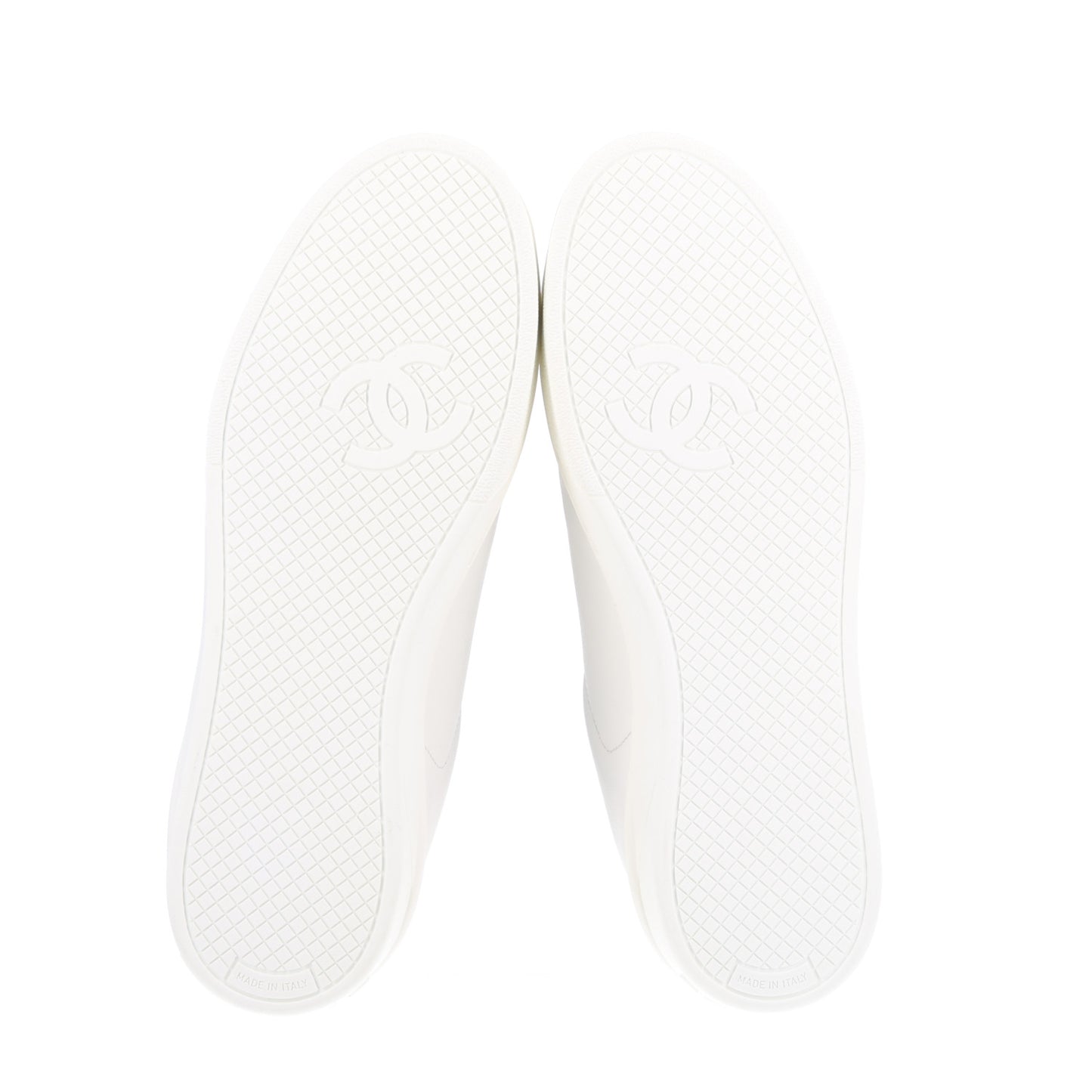 Calfskin CC Womens Sneakers 37.5 White