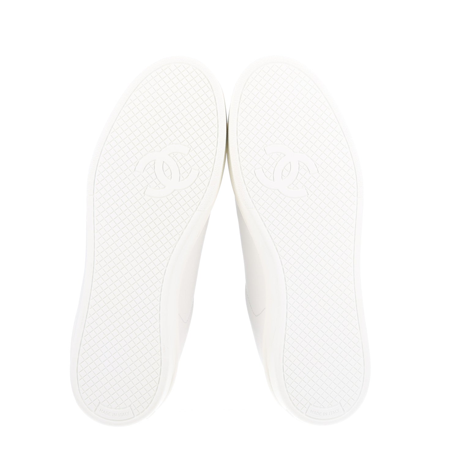 Chanel Calfskin CC Womens Sneakers 37.5 White 6 of 9