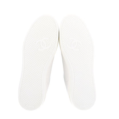 Chanel Calfskin CC Womens Sneakers 37.5 White 6 of 9