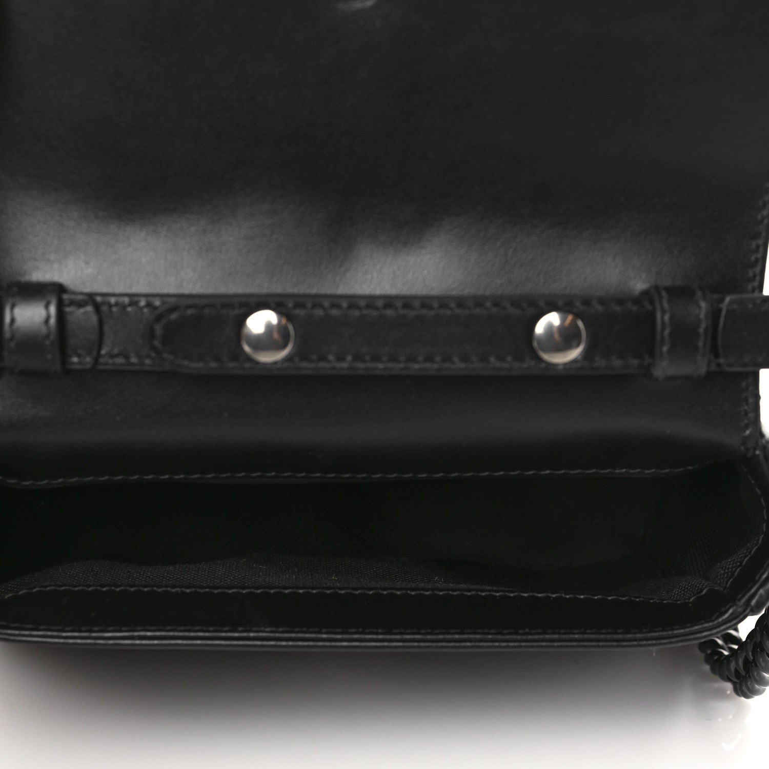 Gucci Calfskin Matelasse Monochrome Mini GG Marmont Top Handle Shoulder Bag Black 5 of 6
