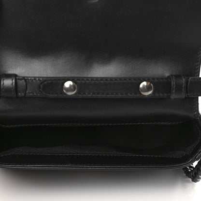 Gucci Calfskin Matelasse Monochrome Mini GG Marmont Top Handle Shoulder Bag Black 5 of 6